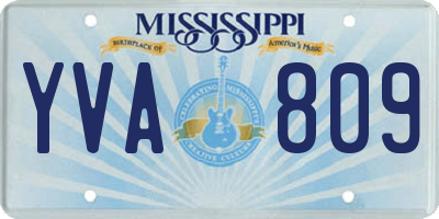 MS license plate YVA809