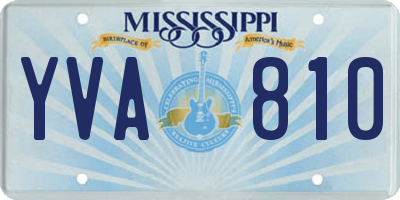 MS license plate YVA810