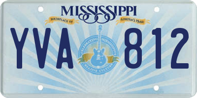 MS license plate YVA812