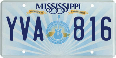 MS license plate YVA816