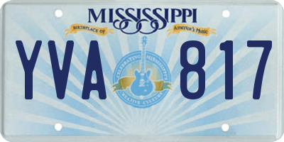 MS license plate YVA817