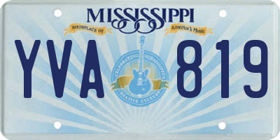 MS license plate YVA819