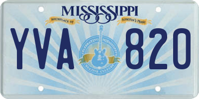 MS license plate YVA820