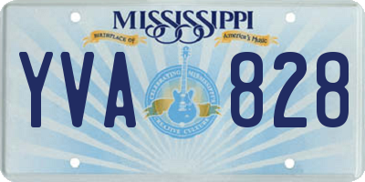 MS license plate YVA828