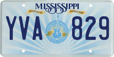 MS license plate YVA829
