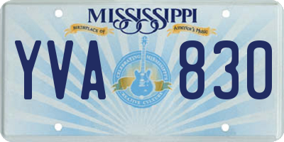 MS license plate YVA830