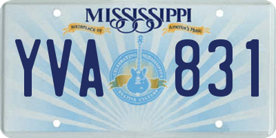 MS license plate YVA831