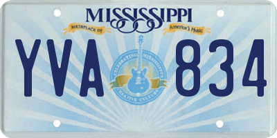MS license plate YVA834