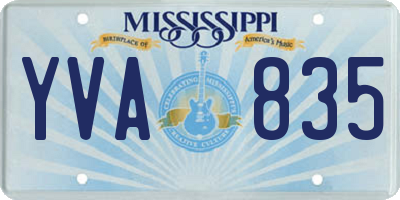 MS license plate YVA835