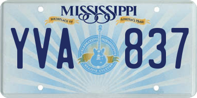 MS license plate YVA837