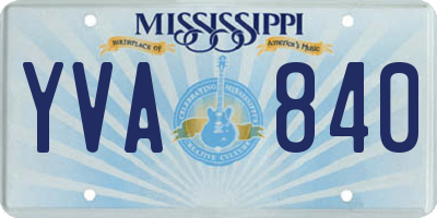 MS license plate YVA840