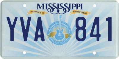 MS license plate YVA841