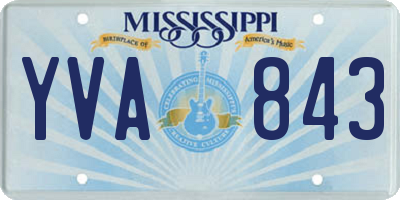 MS license plate YVA843