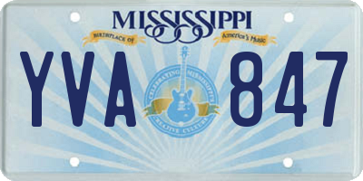 MS license plate YVA847