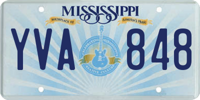 MS license plate YVA848