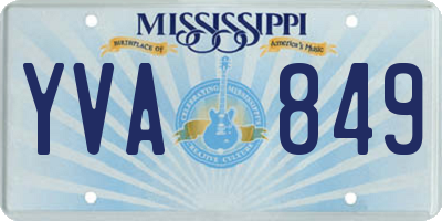 MS license plate YVA849