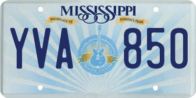 MS license plate YVA850