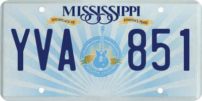 MS license plate YVA851