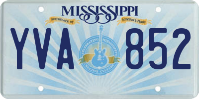 MS license plate YVA852