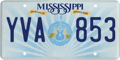 MS license plate YVA853