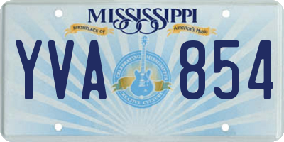 MS license plate YVA854