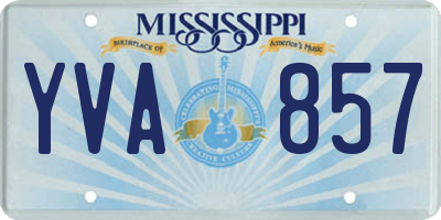 MS license plate YVA857