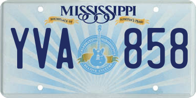 MS license plate YVA858
