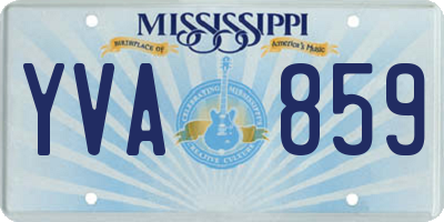 MS license plate YVA859