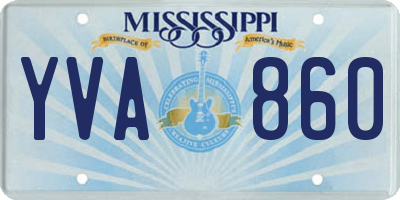 MS license plate YVA860