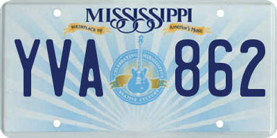 MS license plate YVA862