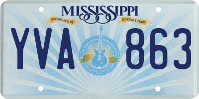 MS license plate YVA863