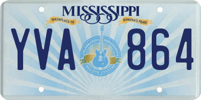 MS license plate YVA864