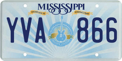 MS license plate YVA866