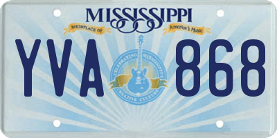 MS license plate YVA868