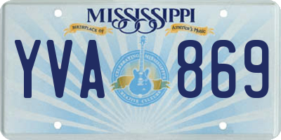 MS license plate YVA869