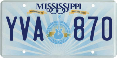 MS license plate YVA870