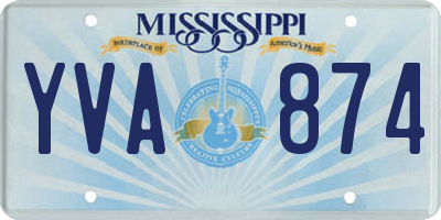 MS license plate YVA874