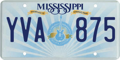 MS license plate YVA875