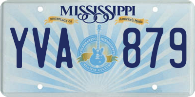 MS license plate YVA879