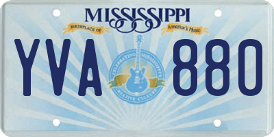 MS license plate YVA880