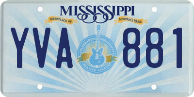 MS license plate YVA881