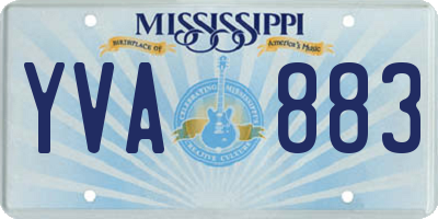 MS license plate YVA883