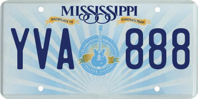 MS license plate YVA888