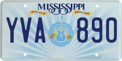 MS license plate YVA890