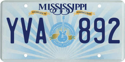 MS license plate YVA892