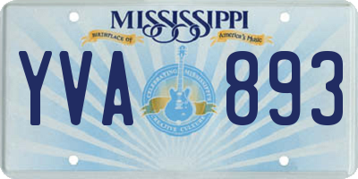 MS license plate YVA893
