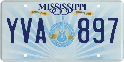 MS license plate YVA897