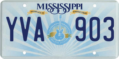 MS license plate YVA903