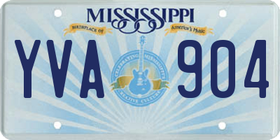 MS license plate YVA904