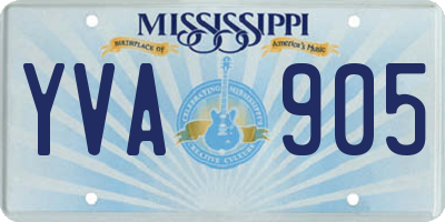 MS license plate YVA905